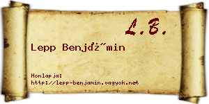 Lepp Benjámin névjegykártya