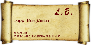 Lepp Benjámin névjegykártya